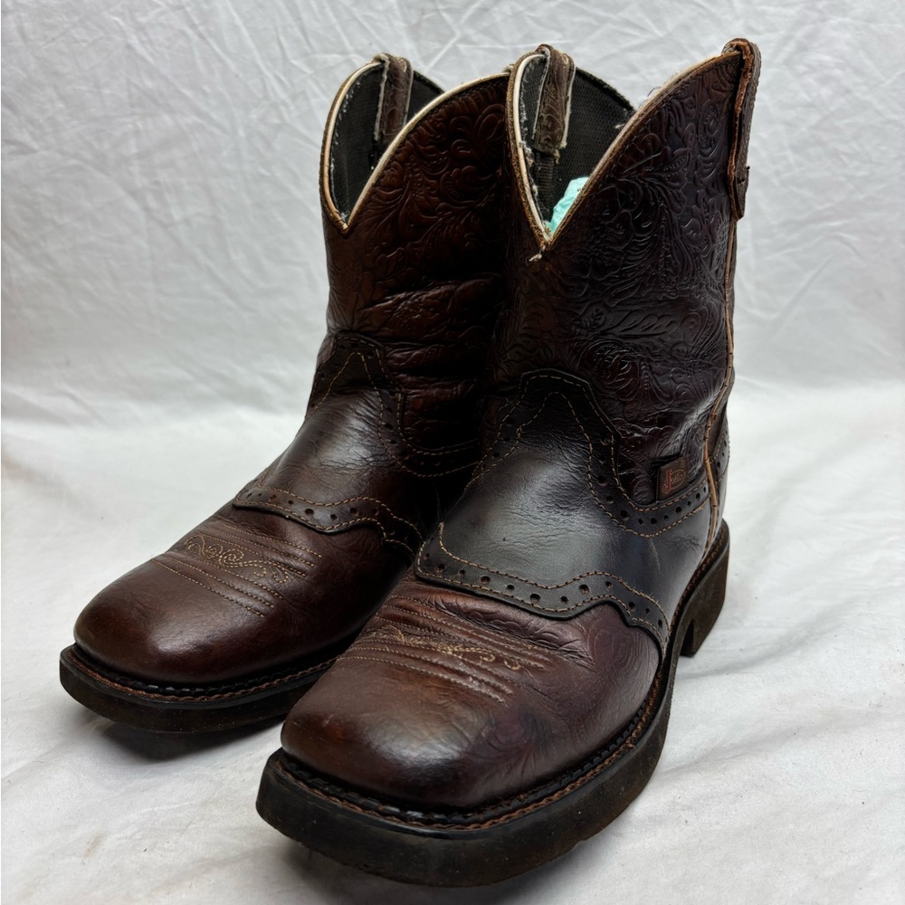 Justin Gypsy Brown Leather Western Cowgirl Boots size 8.5 B